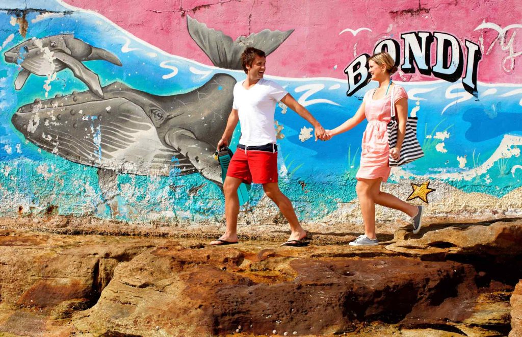 Voyage en Australie - Couple à Bondi Beach